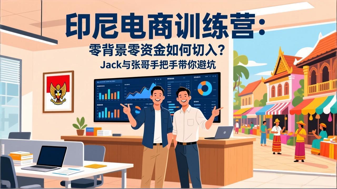 印尼电商训练营：零背景零资金如何切入？Jack与张哥手把手带你避坑-鸿图网创