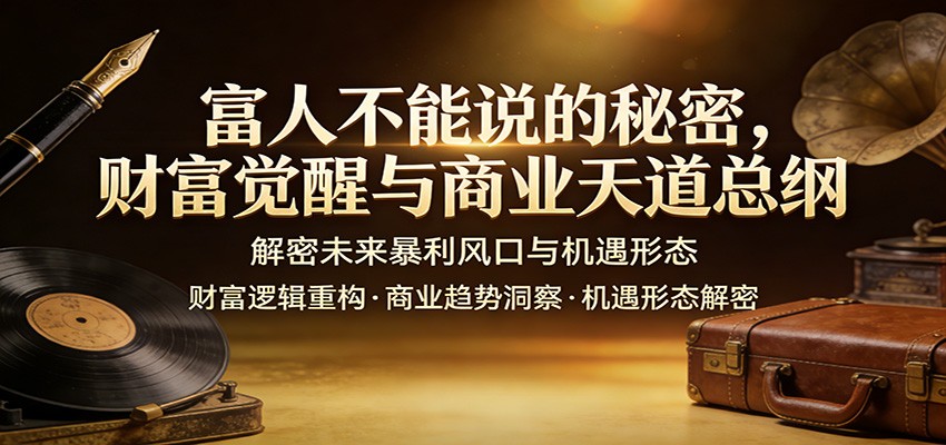 富人不能说的秘密，财富觉醒与商业天道总纲，解密未来暴利风口与机遇形态-鸿图网创