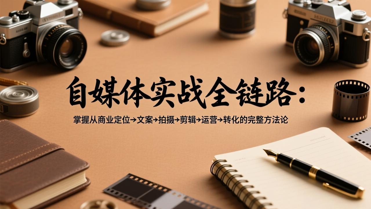 自媒体实战全链路：掌握从商业定位→文案→拍摄→剪辑→运营→转化的完整方法论-鸿图网创