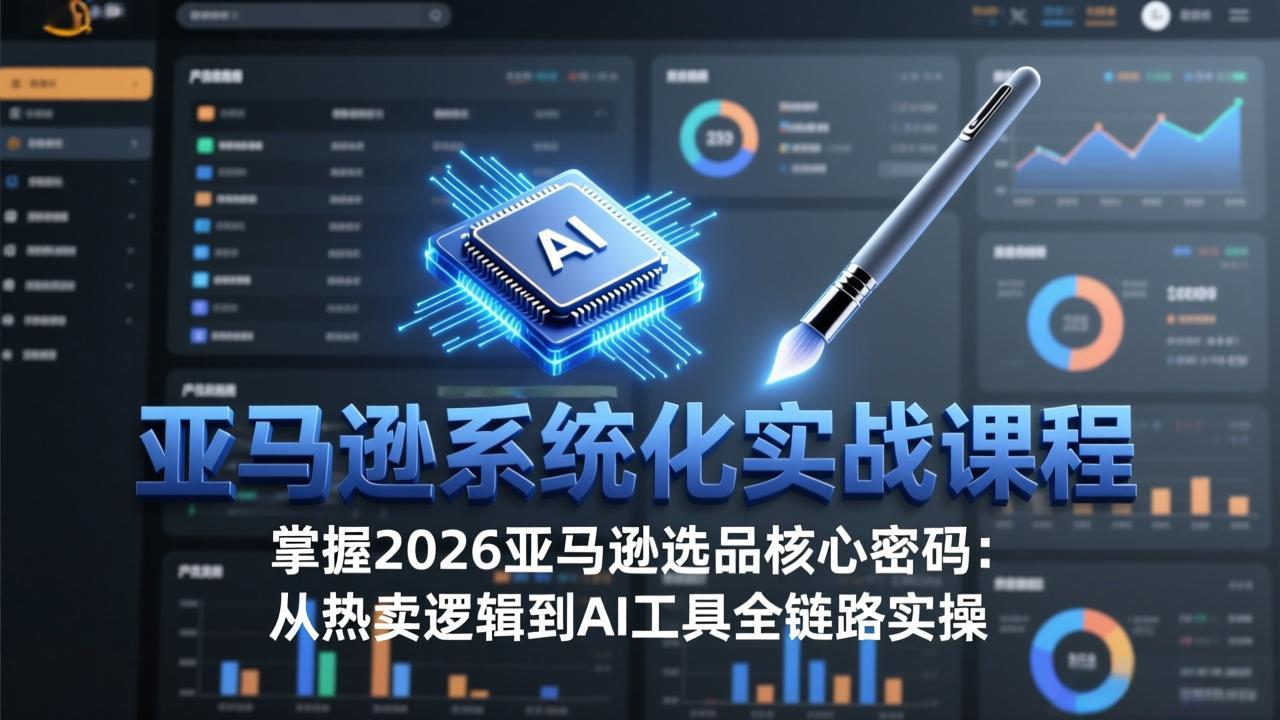 亚马逊系统化实战课-更新3月：2026最新选品方法论，从热卖原因分析到AI作图，提升选品成功率-鸿图网创