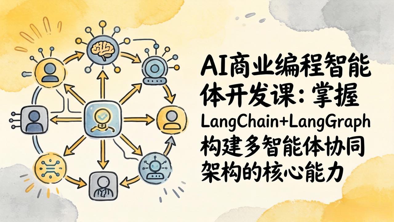 AI商业编程智能体开发课：掌握LangChain+LangGraph构建多智能体协同架构的核心能力-鸿图网创