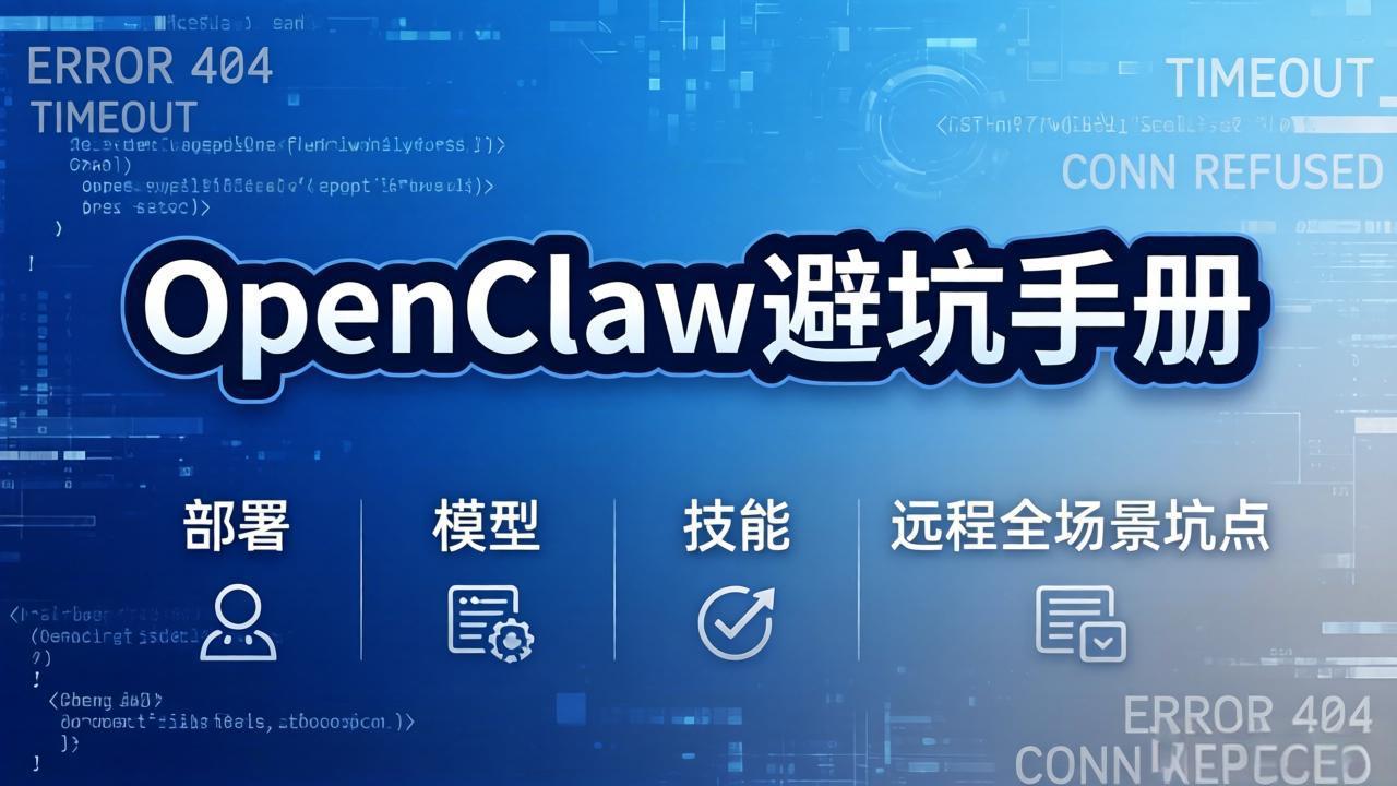 OpenClaw避坑手册：部署+模型+技能+远程全场景坑点，一次性给你说全，少走弯路-鸿图网创