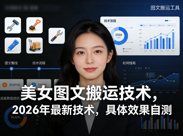 美女图文搬运技术，2026年最新技术，具体效果自测-鸿图网创