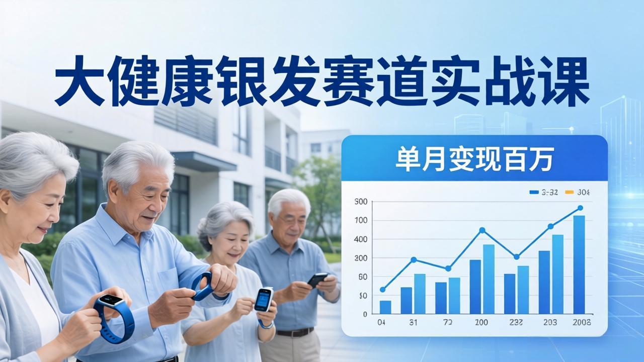 大健康银发赛道实战课:拆解视频号线索型 IP 单月变现百万逻辑,教你精准获客高效变现-鸿图网创