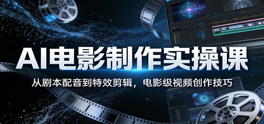 AI电影制作实操课：从剧本配音到特效剪辑，电影级视频创作技巧-鸿图网创