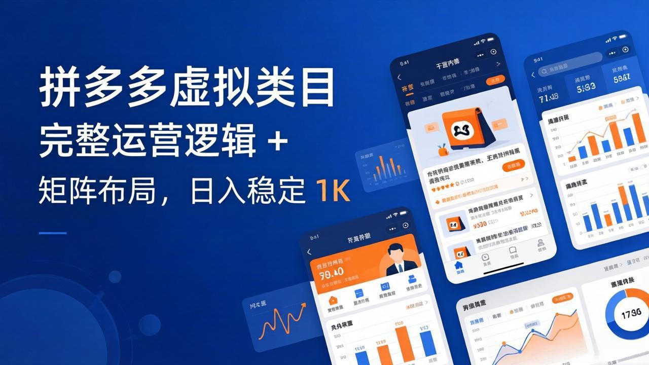 拼多多虚拟类目干货：完整运营逻辑 + 矩阵布局，日入稳定 1K-鸿图网创