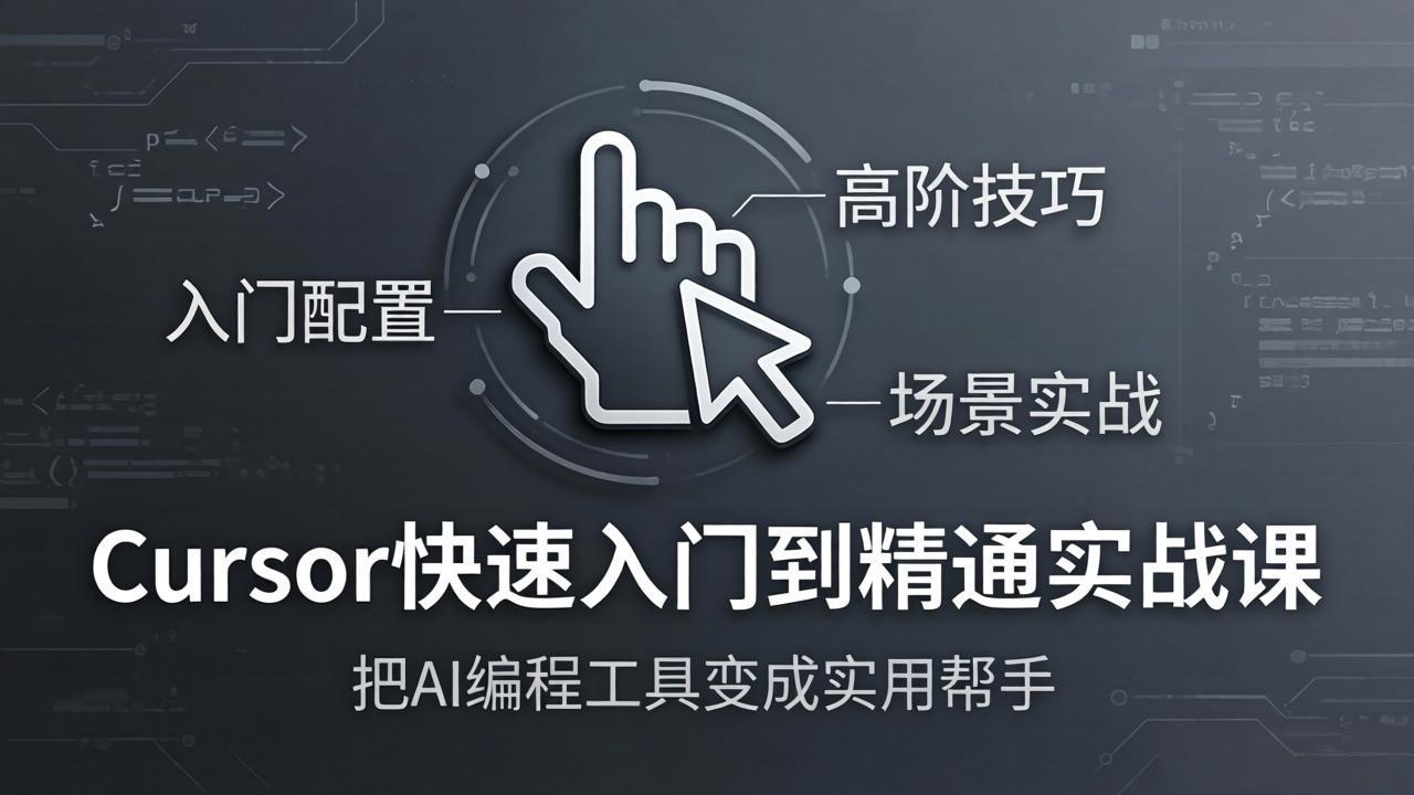 Cursor快速入门到精通实战课：入门配置+高阶技巧+场景实战，把AI编程工具变成实用帮手-鸿图网创