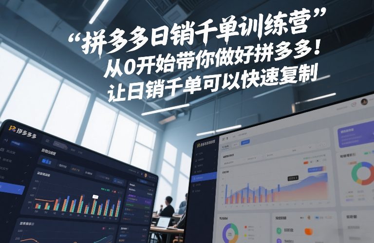 拼多多日销千单训练营，从0开始带你做好拼多多，让日销千单可以快速复制(更新26年3月)-鸿图网创