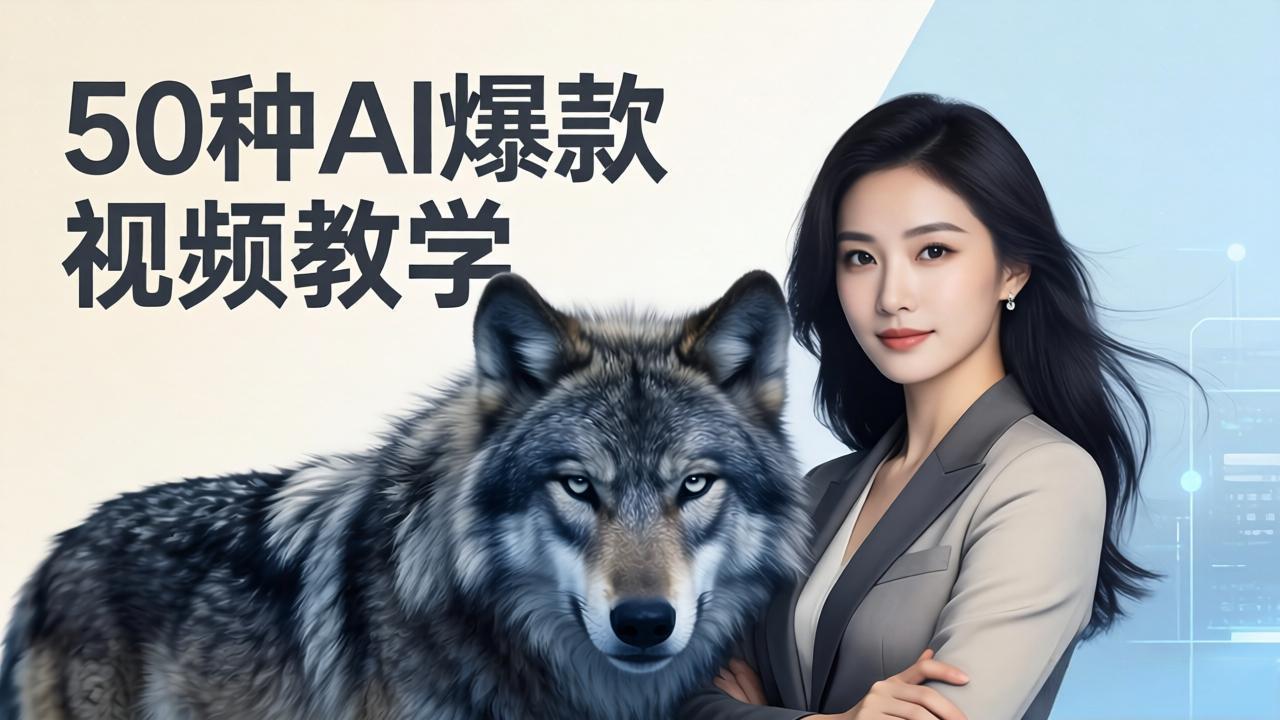 50种AI爆款视频教学：影视级古诗词+治愈萌宠+山海经蛟龙，高阶宝典商业落地-鸿图网创