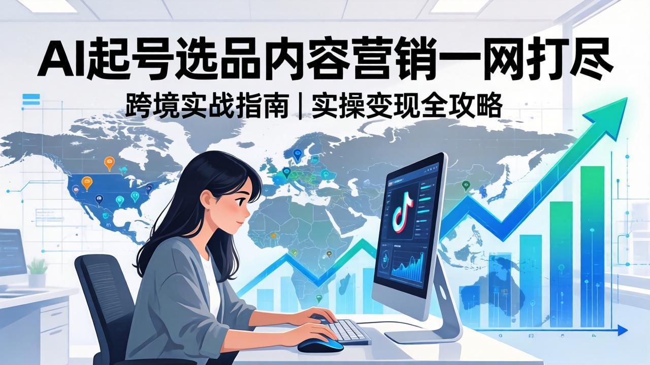 2026 TikTok 跨境AI实操：从零基础到变现全流程，AI起号选品内容营销一网打尽-鸿图网创