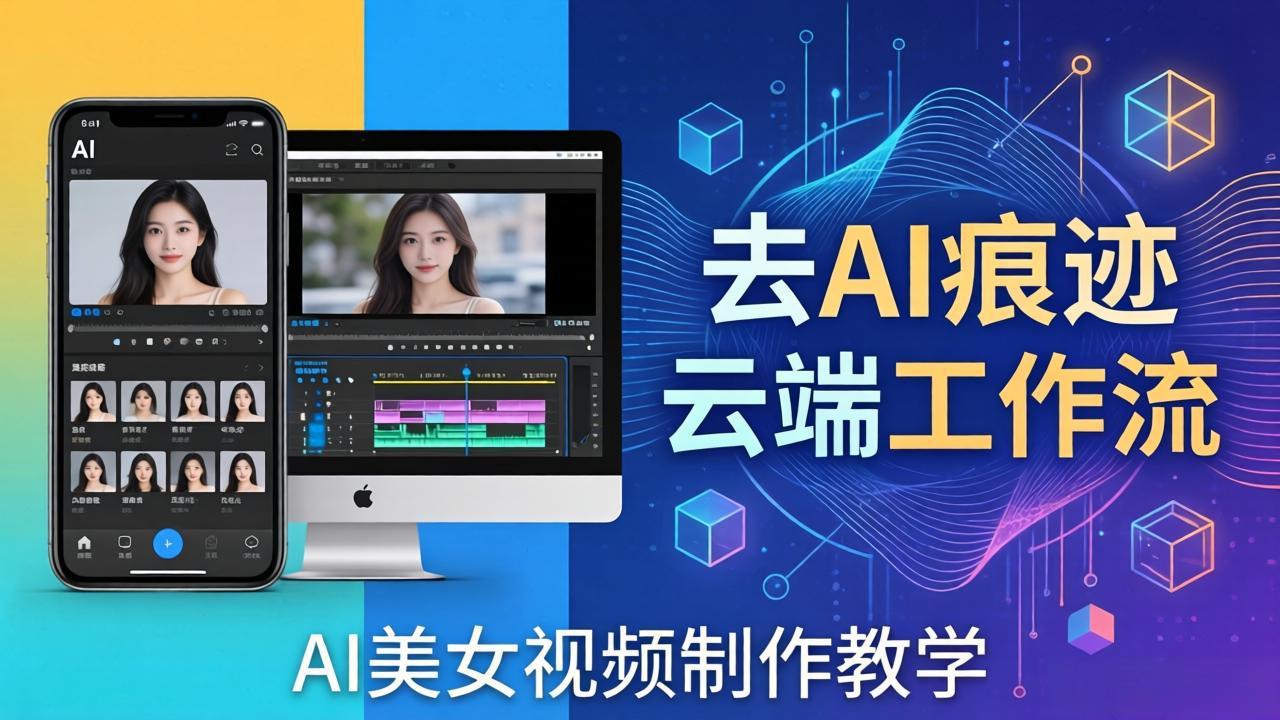 AI美女视频制作教学：去AI痕迹，云端工作流出图，手机电脑均可，不需要配置-鸿图网创
