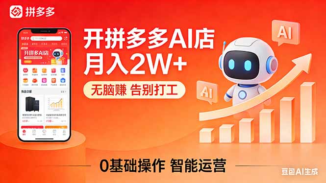 开一家拼多多AI店，月入2W+，无脑赚，告别打工，附SOP手册-鸿图网创