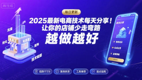 2026最新电商技术每天分享，让你的店铺少走弯路，越做越好(更新26年04月)-鸿图网创
