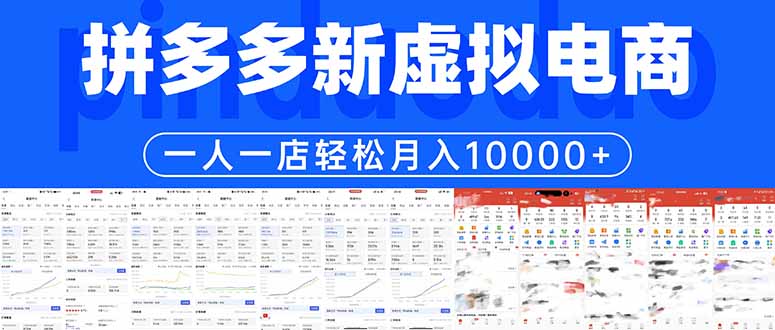 拼多多虚拟电商一人一店轻松月入10000+-鸿图网创