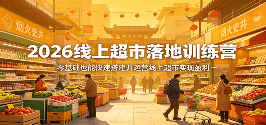 2026线上超市落地训练营，零基础也能快速搭建并运营线上超市实现盈利-鸿图网创