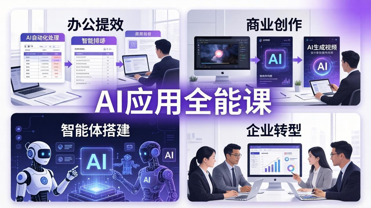 AIGC 应用师全能课-更新：办公提效、商业创作、智能体搭建、企业转型，一站式学会AI应用-鸿图网创