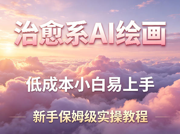 治愈系AI绘画提示词项目，低成本小白易上手，每天10分钟，新手保姆级实操教程-鸿图网创