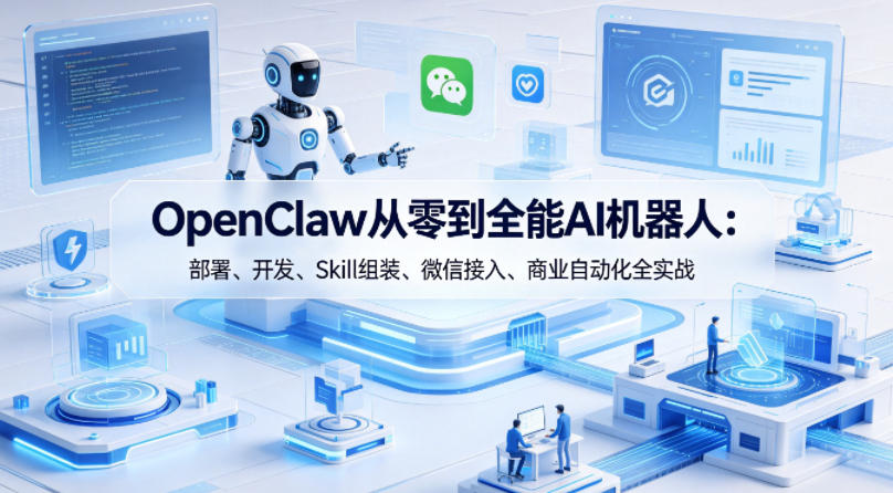 OpenClaw从零到全能AI机器人：部署、开发、Skill组装、微信接入、商业自动化全实战-鸿图网创