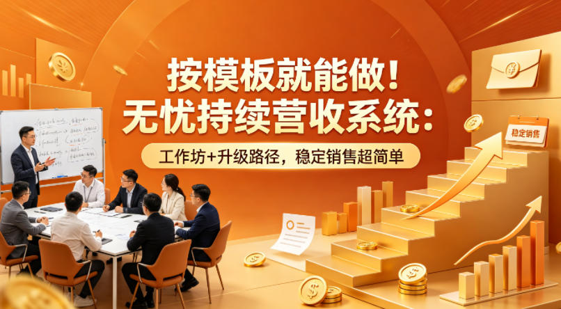 按模板就能做！无忧持续营收系统：工作坊+升级路径，稳定销售超简单【原创双语字幕】-鸿图网创