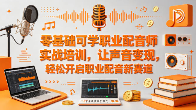 零基础可学职业配音师实战培训，让声音变现，轻松开启职业配音新赛道-鸿图网创