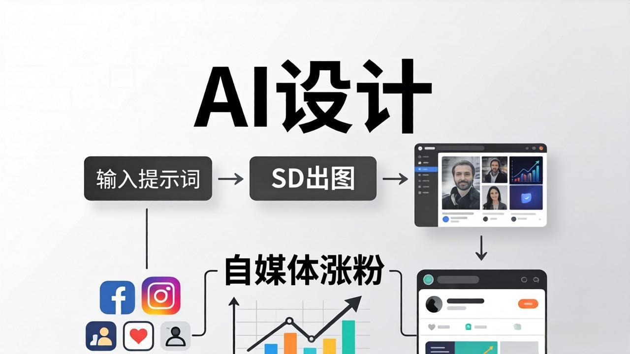 人人都是AI设计师：SD出图+自媒体涨粉一站教学，告别图文素材焦虑，AI设计让你轻松避开内卷-鸿图网创