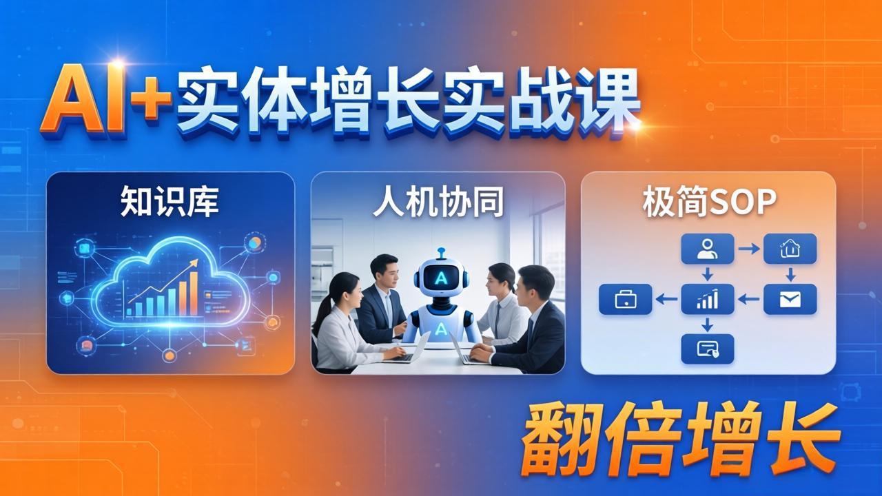 AI+实体增长实战课：知识库+人机协同+极简SOP，助力实体业务翻倍增长-鸿图网创