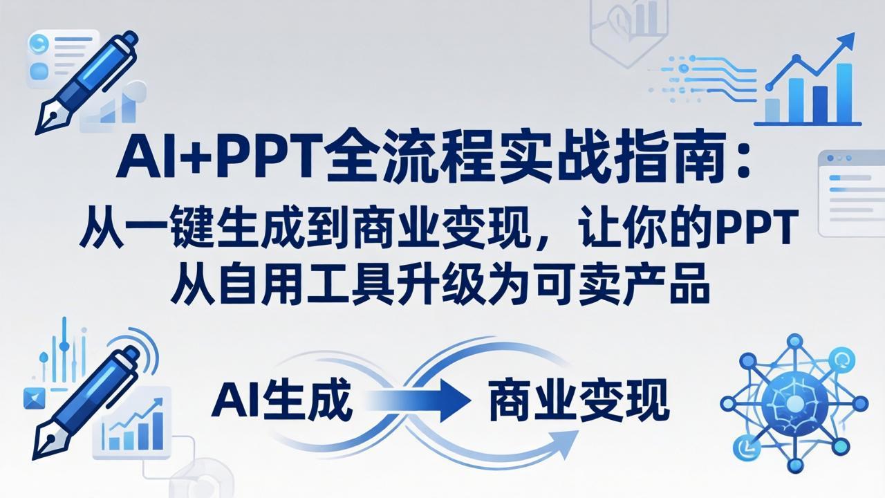 AI+PPT全流程实战指南-更新4月21：从一键生成到商业变现，让你的PPT从自用工具升级为可卖产品-鸿图网创