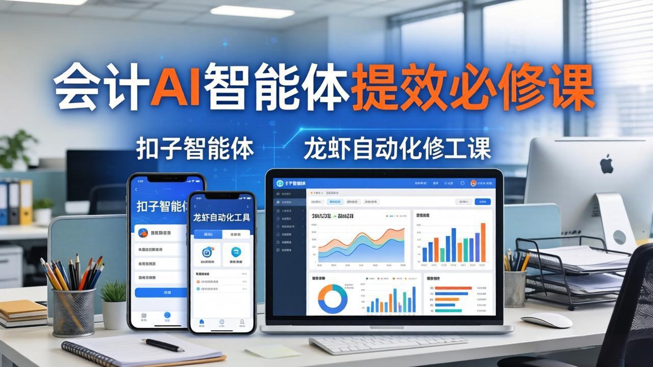 财务会计AI智能体提效必修课：扣子智能体+龙虾自动化+报表分析，一站式提升财务工作效率-鸿图网创