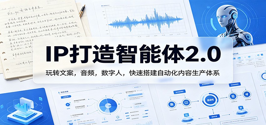 IP打造智能体2.0：玩转文案，音频，数字人，快速搭建自动化内容生产体系-鸿图网创