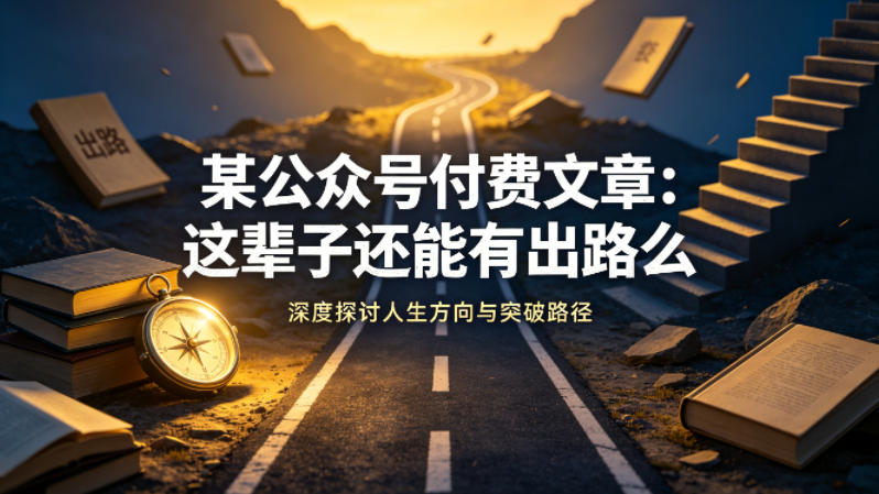 某公众号付费文章：这辈子还能有出路么-鸿图网创