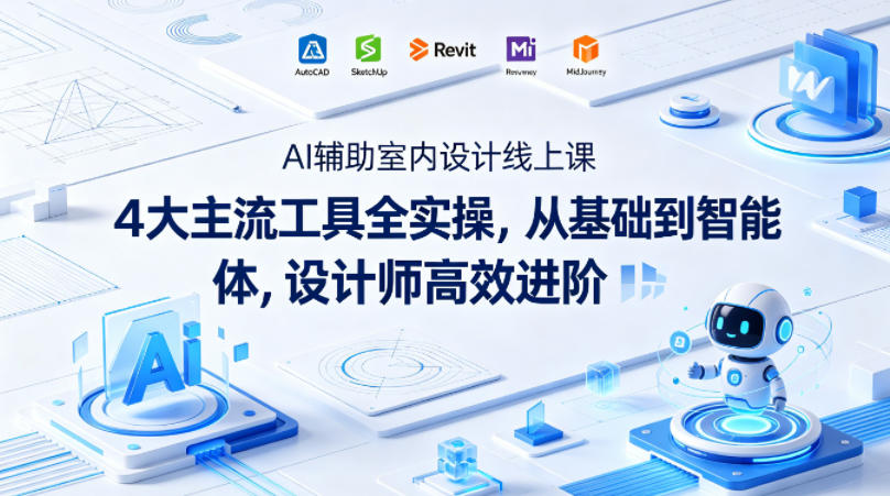AI辅助室内设计线上课｜4大主流工具全实操，从基础到智能体，设计师高效进阶-鸿图网创