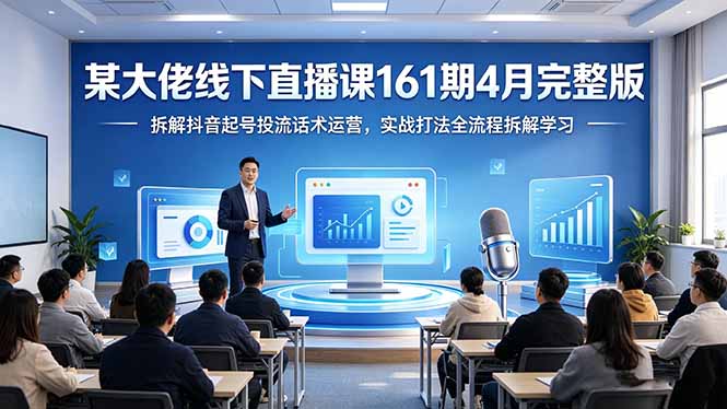 某大佬线下直播课161期4月完整版，拆解抖音起号投流话术运营，实战打法全流程拆解学习-鸿图网创