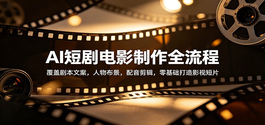 AI短剧电影制作全流程：覆盖剧本文案，人物布景，配音剪辑，零基础打造影视短片-鸿图网创