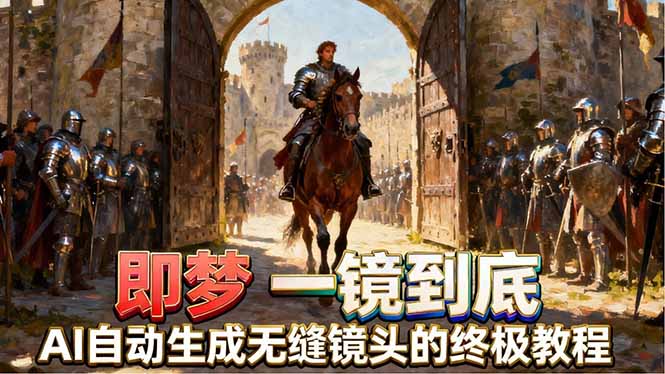 即梦AI一镜到底终极教程，智能补帧+运镜技巧，AI自动生成无缝丝滑长镜头高效出片-鸿图网创