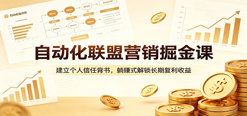 自动化联盟营销掘金课:建立个人信任背书,躺赚式解锁长期复利收益-鸿图网创