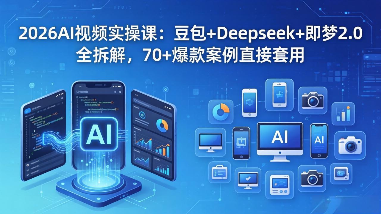 2026AI视频实操课:豆包+Deepseek+即梦2.0全拆解,70+爆款案例直接套用-鸿图网创