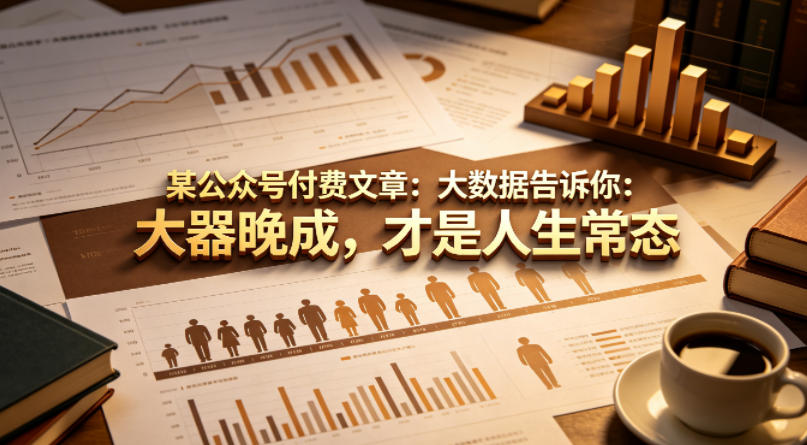 某公众号付费文章：大数据告诉你：大器晚成，才是人生常态-鸿图网创