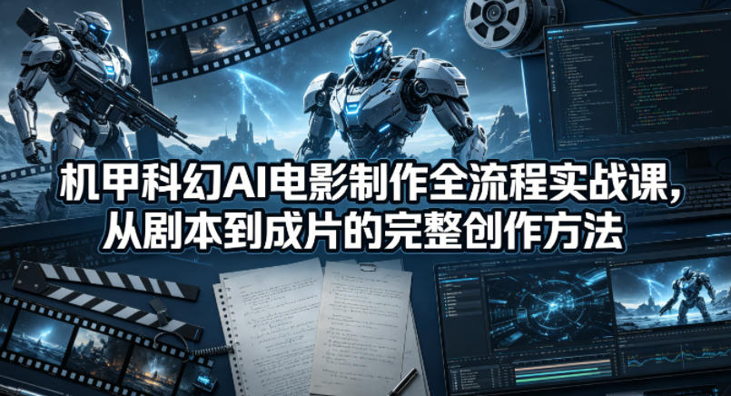 机甲科幻AI电影制作全流程实战课,从剧本到成片的完整创作方法-鸿图网创