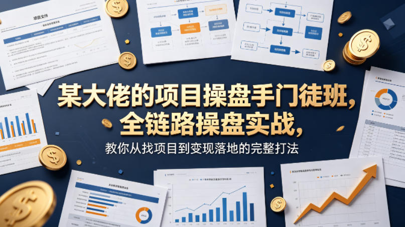 某大佬的项目操盘手门徒班,全链路操盘实战,教你从找项目到变现落地的完整打法-鸿图网创
