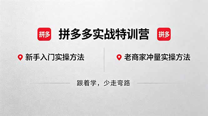 拼多多实战特训营(更新5月3-鸿图网创