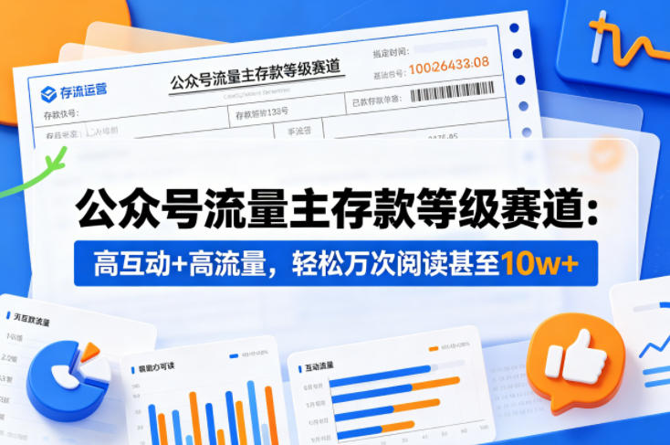 公众号流量主之存款等级赛道,高互动+高流量,轻松达到万次阅读,甚至10w+-鸿图网创