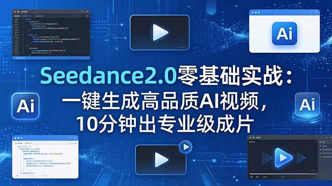 Seedance2.0零基础实战:一键生成高品质AI视频,10分钟出专业级成片-鸿图网创