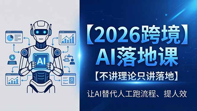 2026跨境AI落地课,不讲理论只讲落地,让AI替代人工跑流程、提人效-鸿图网创