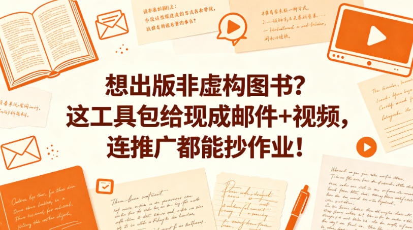 想出版非虚构图书？这工具包给现成邮件+视频，连推广都能抄作业！【原创双语字幕】-鸿图网创