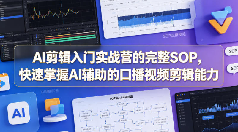 AI剪辑入门实战营的完整SOP,快速掌握AI辅助的口播视频剪辑能力-鸿图网创