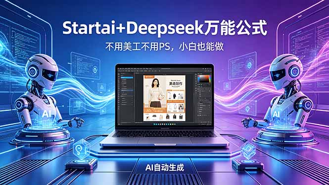 AI自动做电商详情页:Startai+Deepseek万能公式,不用美工不用PS,小白也能做-鸿图网创