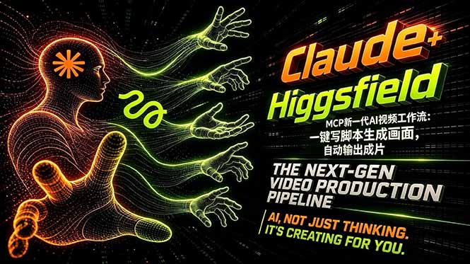 Claude+Higgsfield MCP新一代AI视频工作流:一键写脚本生成画面,自动输出成片-鸿图网创