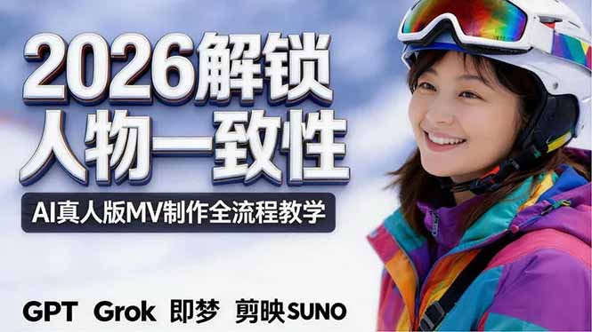2026独创解锁人物一致性:AI真人版MV制作,不讲空话,不拼概念,全流程实操-鸿图网创