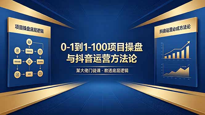 0-1到1-100怎么建？某大佬门徒课教透项目操盘底层逻辑+抖音运营必成方法论-鸿图网创