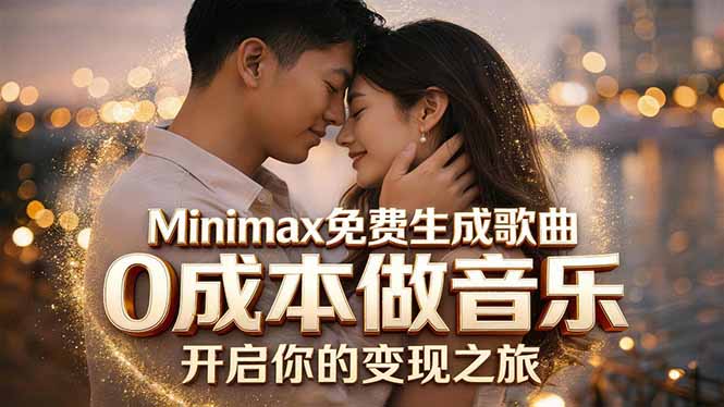 Minimax免费生成歌曲实测！0成本做音乐，说唱流行Lofi一键生成-鸿图网创